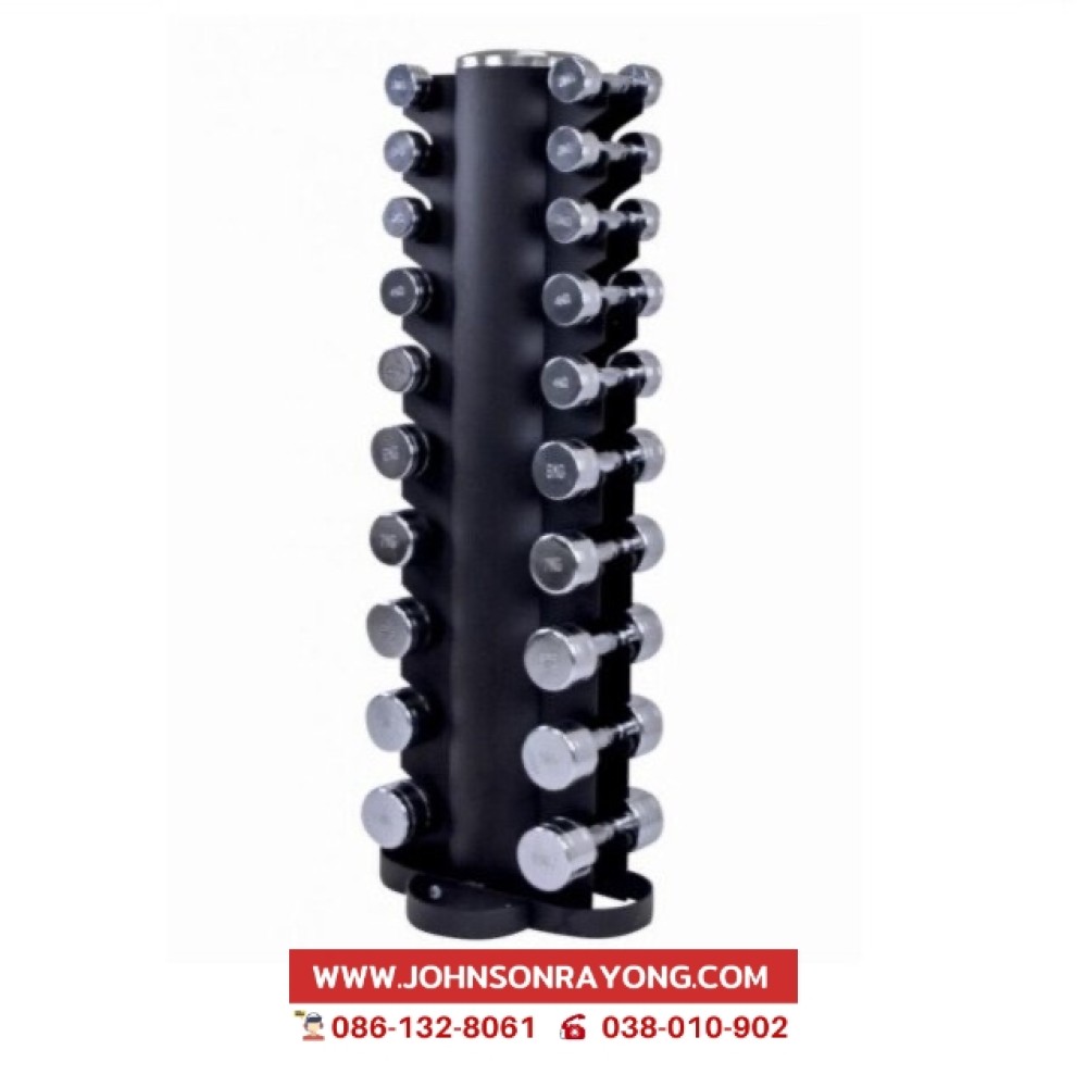 Chrome steel dumbbell 1-10 kg with rack W100412